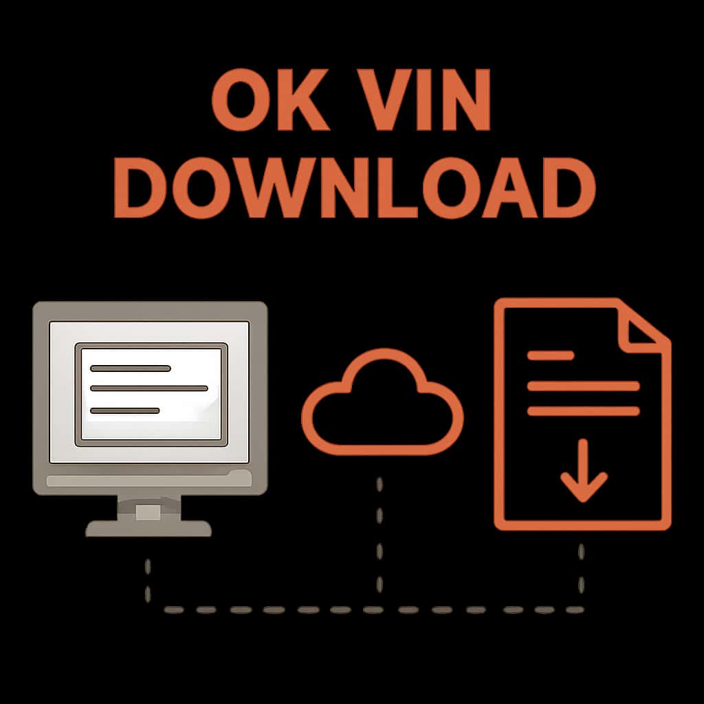Illustration explaining the download process for Ok Vin.