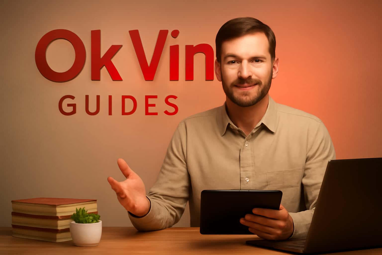A visual representation of Ok Vin Guides highlighting the app download process.