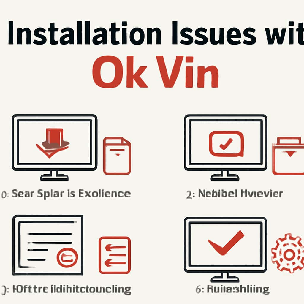 An illustration of the installation steps for the Ok Vin app.