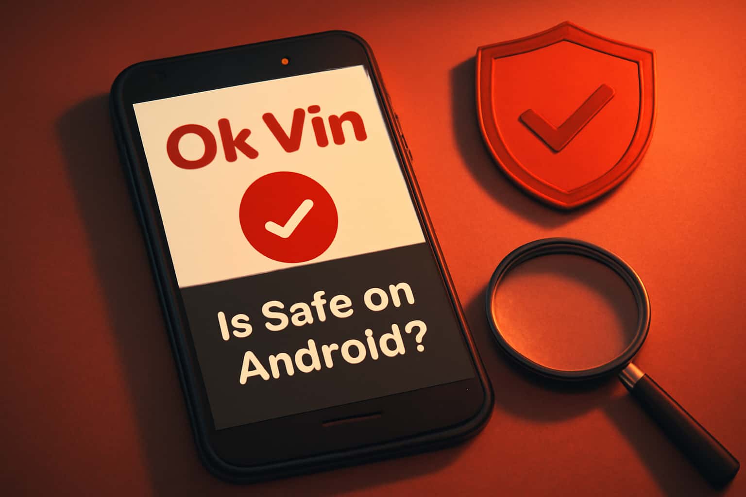 Informational image about the safety of Ok Vin on Android devices.
