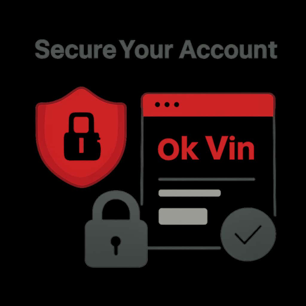 Illustration explaining how to secure your Ok Vin account.