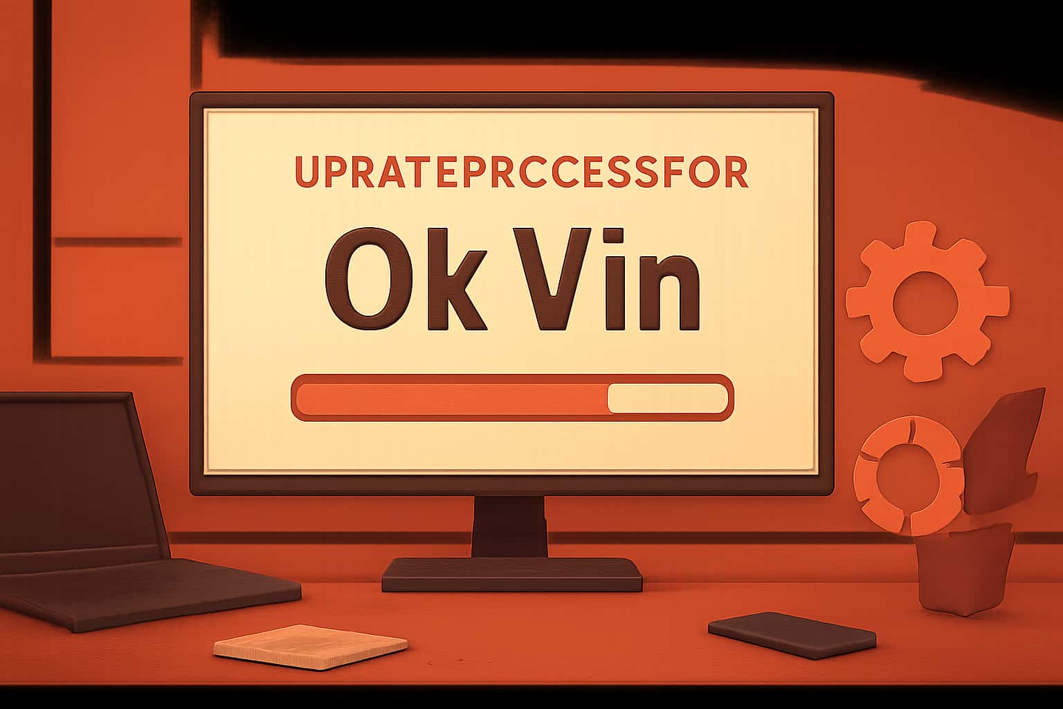 A visual representation of the update process for the Ok Vin app.