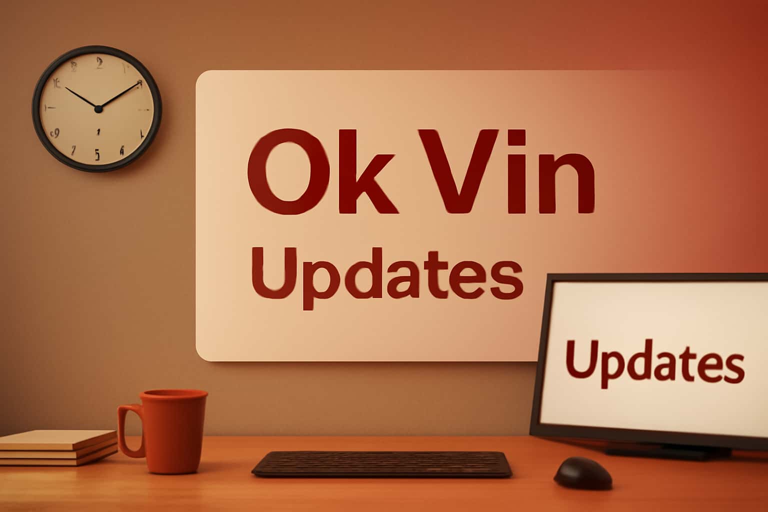 Informational scene depicting Ok Vin Updates with clear text.